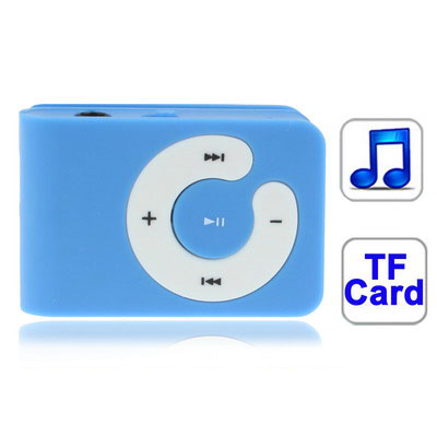 TF (Micro SD) Card Slot MP3 Player with LCD Screen, Speaker, Clip (Baby Blue) - Click Image to Close